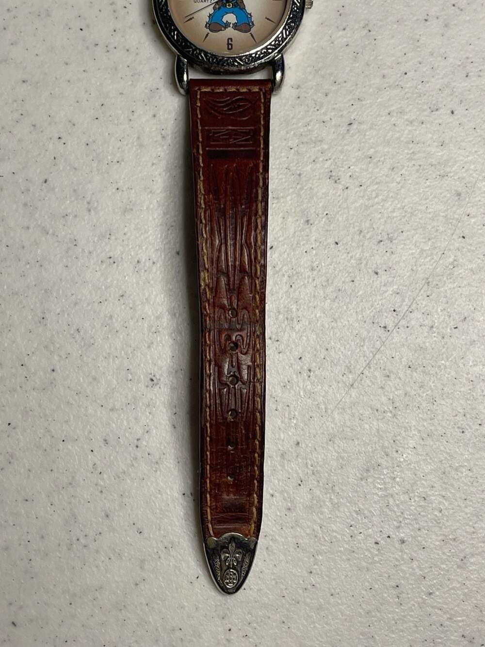 Vintage Disney Time Works Cowboy Mickey Mouse Western Watch w Leather Strap - Picture 3 of 7